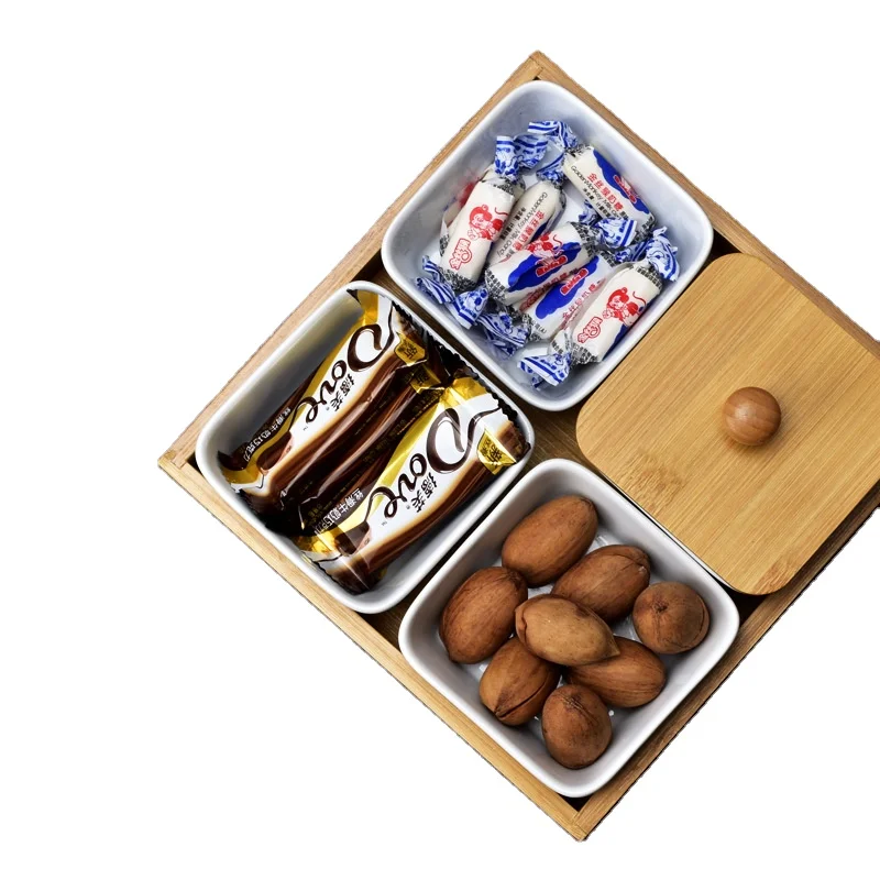 Ceramic bamboo and wood gridded dried fruit tray storage box candy box fruit tray snack box, Wood color
Ceramic bamboo and wood gridded dried fruit tray storage box candy box fruit tray snack box, Wood color
