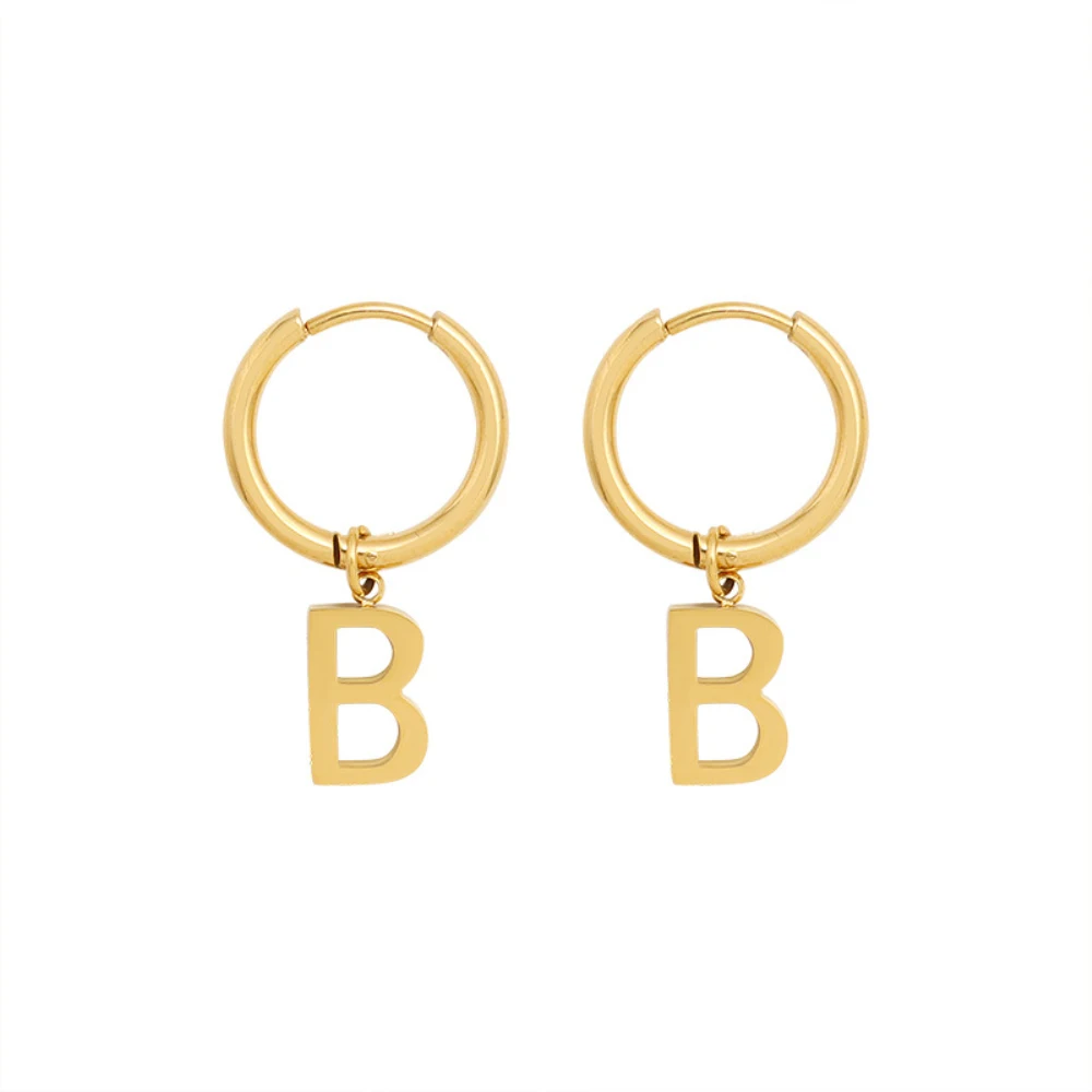 INS New Fashion Style Retro Letter B Dangle Earrings Gold Plated Titanium Steel Huggie Earring
INS New Fashion Style Retro Letter B Dangle Earrings Gold Plated Titanium Steel Huggie Earring