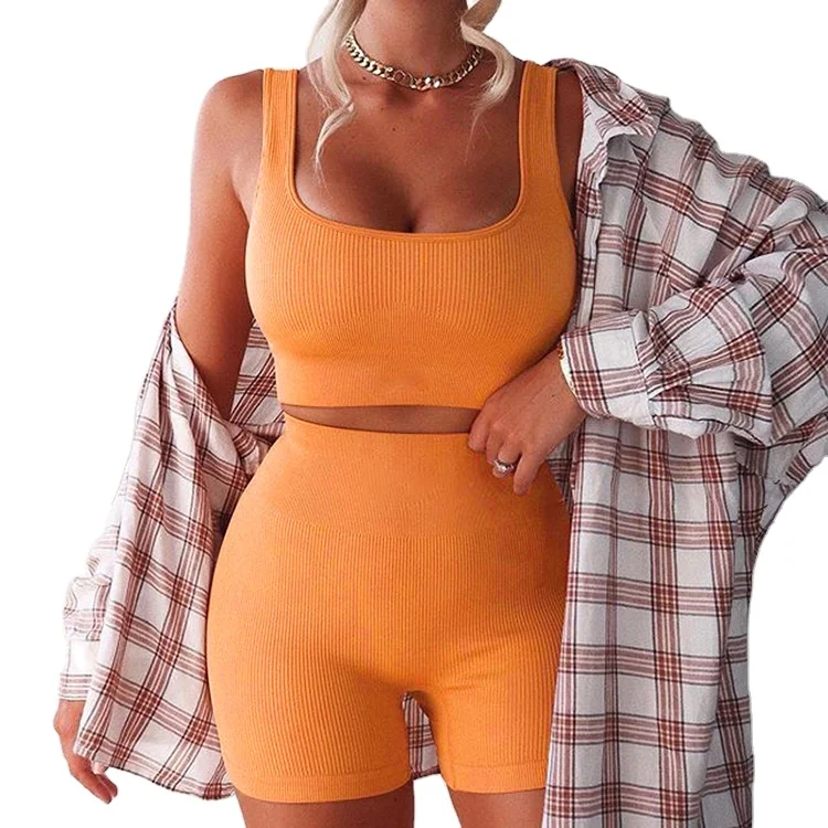 Fashion two-piece women's clothing sportswear suit breathable bra three-point shorts yoga suit
Fashion two-piece women's clothing sportswear suit breathable bra three-point shorts yoga suit