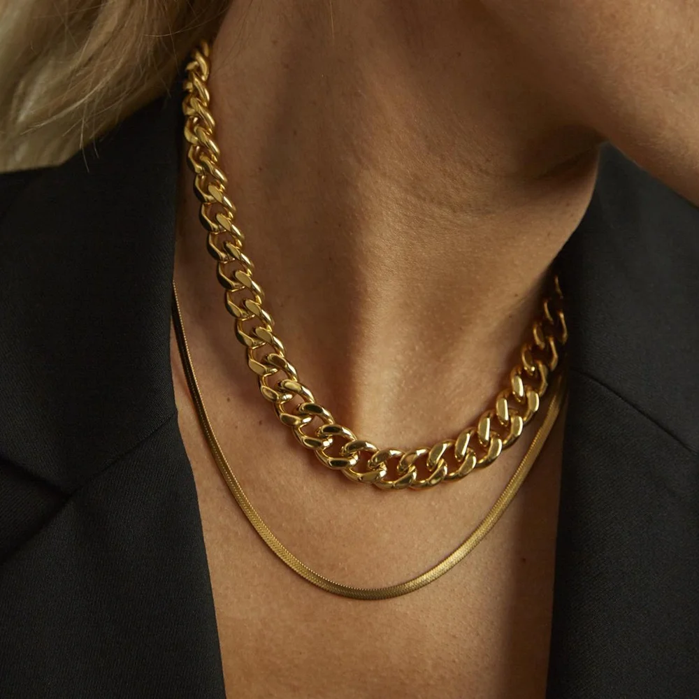 Womens Cuban Link Chain Necklaces Thick Gold Necklace Stainless Steel Chain Chokers Chunky Chain Choker, Silver, gold and rose gold
Womens Cuban Link Chain Necklaces Thick Gold Necklace Stainless Steel Chain Chokers Chunky Chain Choker, Silver, gold and rose gold