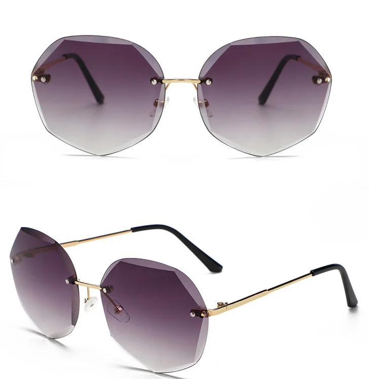 Fashion Rimless Gradient Sunglasses Women Brand Designer Shades Cutting Lens Metal Frames Vintage Sun glasses oculos de sol
Fashion Rimless Gradient Sunglasses Women Brand Designer Shades Cutting Lens Metal Frames Vintage Sun glasses oculos de sol
