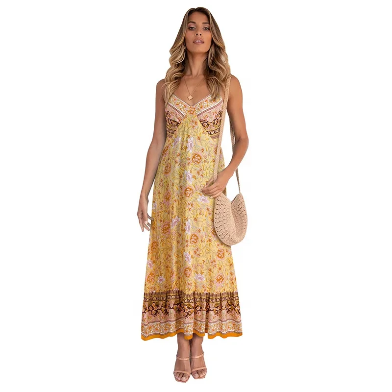 women long casua floral boho dress