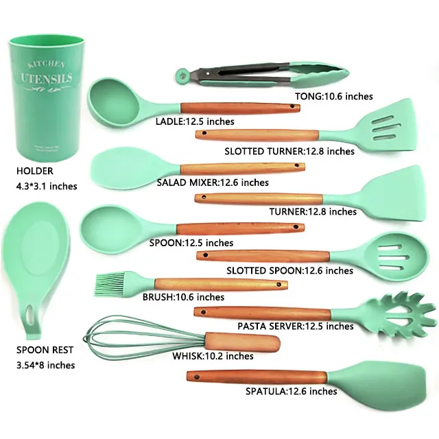 13 Pieces In 1 Set Silicone Kitchen Accessories Cooking Tools Kitchenware Silicone Kitchen Utensils With Wooden Handles
13 Pieces In 1 Set Silicone Kitchen Accessories Cooking Tools Kitchenware Silicone Kitchen Utensils With Wooden Handles