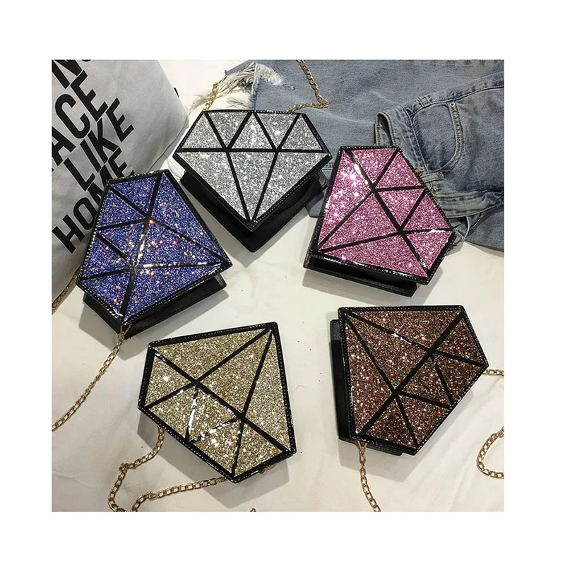 Shining Sequins Diamond Shaped Handbags Personality Laser Reflective Shoulder Bag Fashion Chain Crossbody Bag Women Small Totes
Shining Sequins Diamond Shaped Handbags Personality Laser Reflective Shoulder Bag Fashion Chain Crossbody Bag Women Small Totes