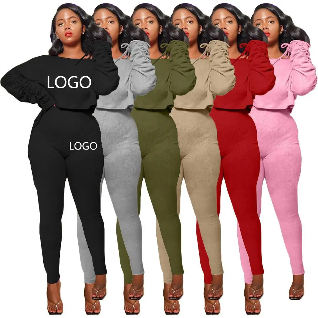 New Solid Color Pleated Long Sleeve Pants Tracksuit Casual Women's Two Piece Set Custom Outfits, Shown
New Solid Color Pleated Long Sleeve Pants Tracksuit Casual Women's Two Piece Set Custom Outfits, Shown