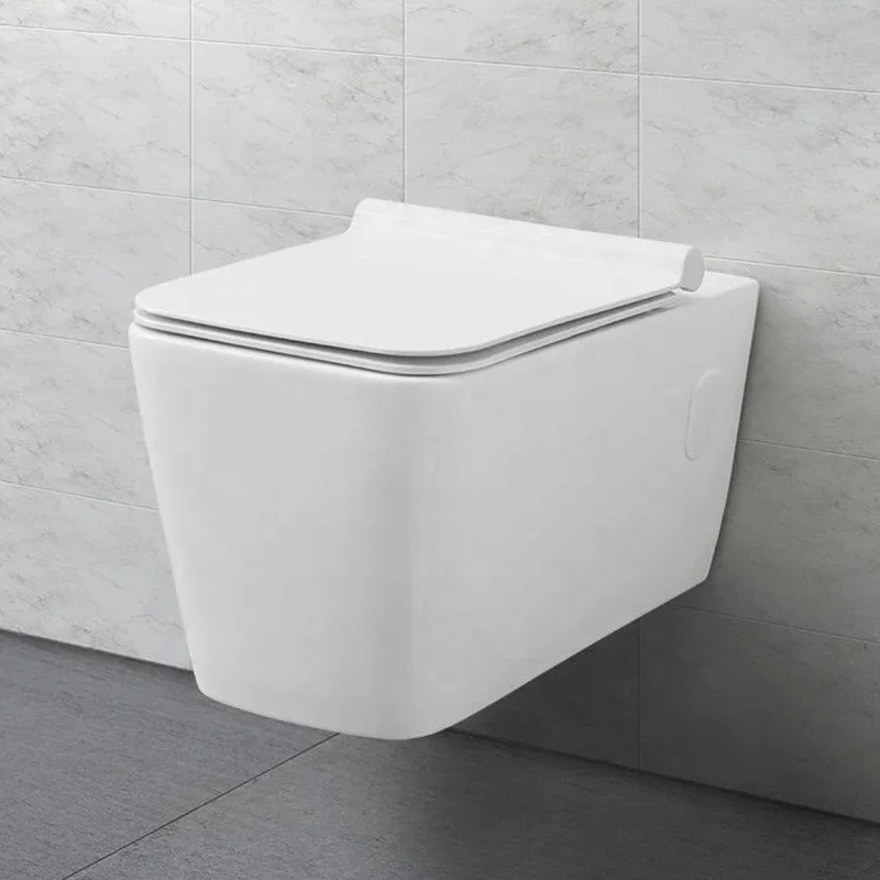 Square Sanitary Ceramic Bathroom Washdown Wall Hung Mounted Toilet Wc