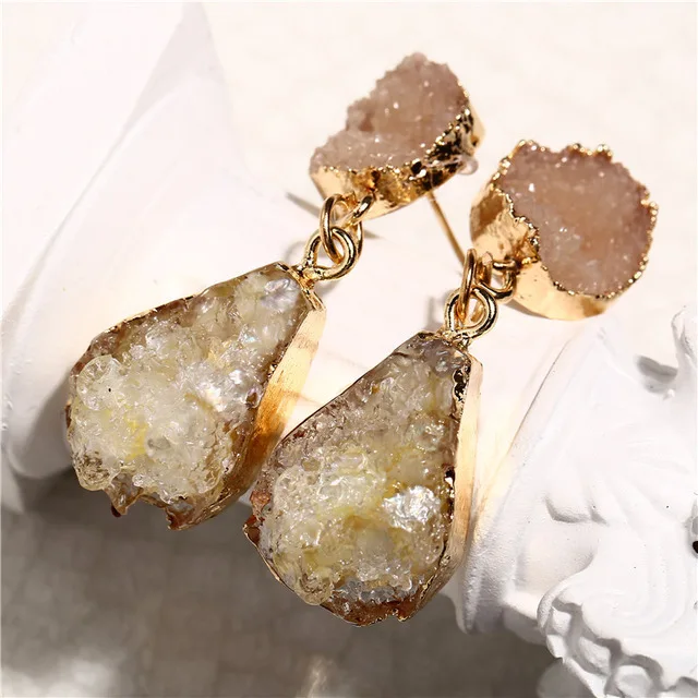 New Fashion Multi Color CZ Crystal Dangle Earrings Vintage Geometric Drop Natural Stone Earring
New Fashion Multi Color CZ Crystal Dangle Earrings Vintage Geometric Drop Natural Stone Earring