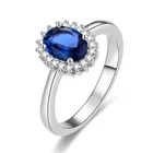POLIVA Sterling Silver 925 Gemstone Ring Crystal Cubic Zirconia Engagement Rings Jewelry Women