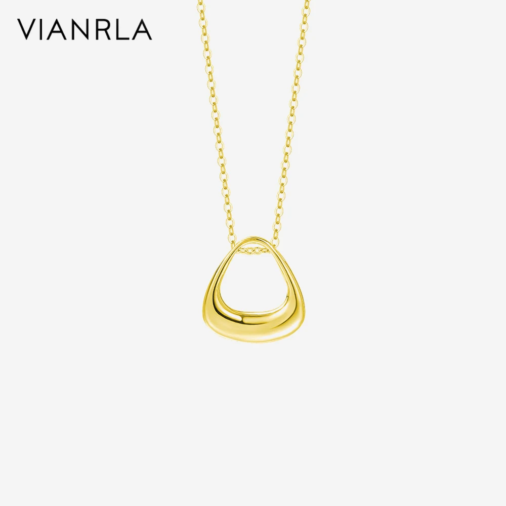 

VIANRLA Necklace 925 Sterling Silver Triangular Pendant Silver Chain 18k Gold Necklace Dainty Jewelry