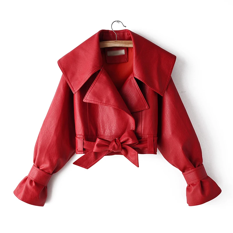 CHICEVER PU Streetwear Leather Short Tops For Women Lapel Long Sleeve Lace Up Bowknot
CHICEVER PU Streetwear Leather Short Tops For Women Lapel Long Sleeve Lace Up Bowknot