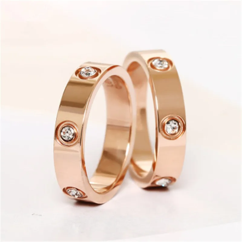 Trendy Stainless Steel Rose Gold Color Love Ring for Women Men Couple CZ Crystal Rings Luxury Brand Jewelry Wedding Gift, Gold, silver
Trendy Stainless Steel Rose Gold Color Love Ring for Women Men Couple CZ Crystal Rings Luxury Brand Jewelry Wedding Gift, Gold, silver