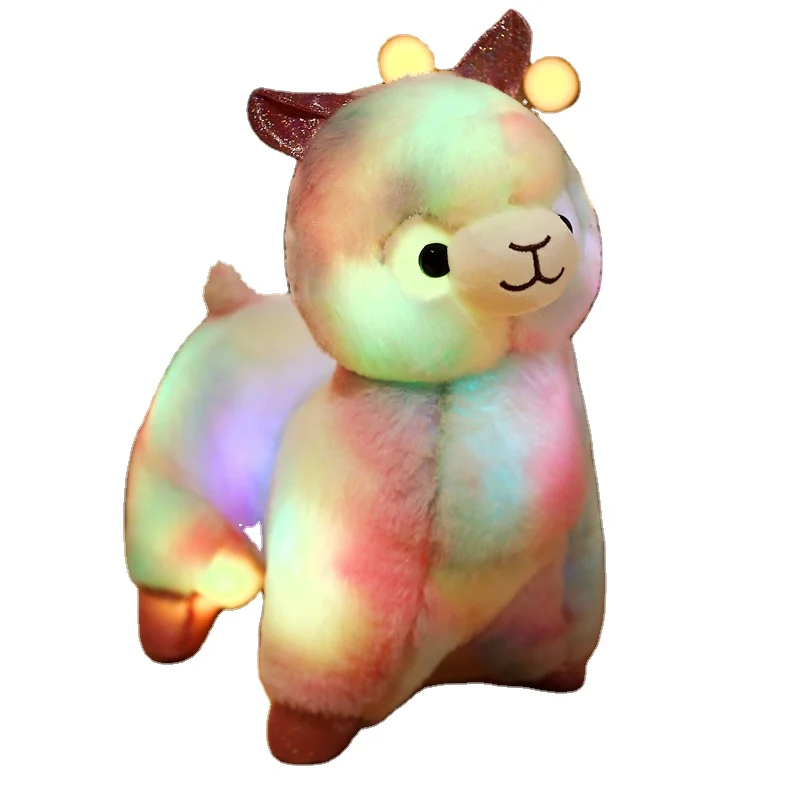 Rainbow tie dye cloth cute soothing atmosphere colorful button switch luminous standing posture alpaca plush toy gift
Rainbow tie dye cloth cute soothing atmosphere colorful button switch luminous standing posture alpaca plush toy gift