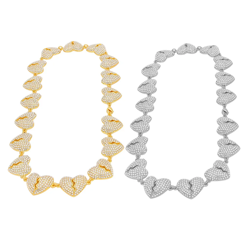 New Bling Bling Heart Broken Connection Necklace Love Heart Men's Hip Hop Gold Jewelry Necklaces 
New Bling Bling Heart Broken Connection Necklace Love Heart Men's Hip Hop Gold Jewelry Necklaces