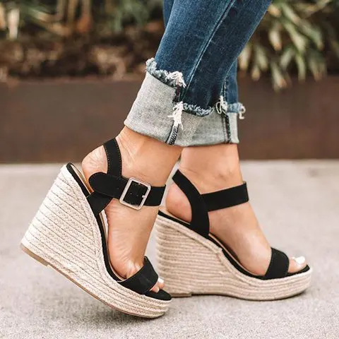 Summer Rubber Sexy Ladies Sandals Microfiber Lining Original Ribbon Wedge Sandals for Female, Black/silver/brown
Summer Rubber Sexy Ladies Sandals Microfiber Lining Original Ribbon Wedge Sandals for Female, Black/silver/brown