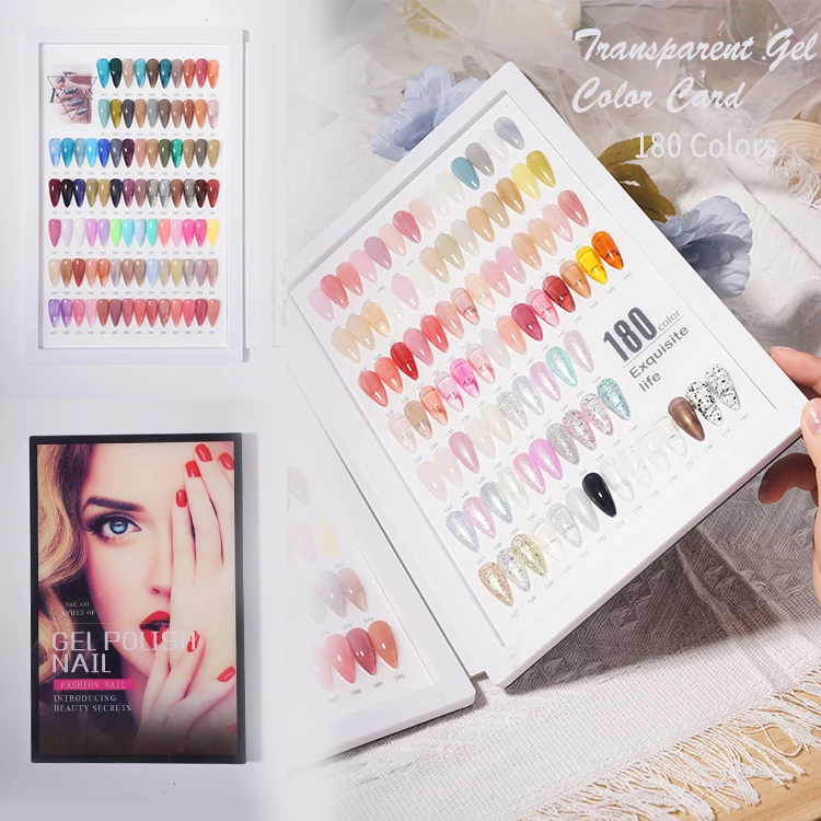 Nail Polish Color Book For Reference Transparent Gel Color Book 180 Colors Nail Art UV Gel Color Card
Nail Polish Color Book For Reference Transparent Gel Color Book 180 Colors Nail Art UV Gel Color Card