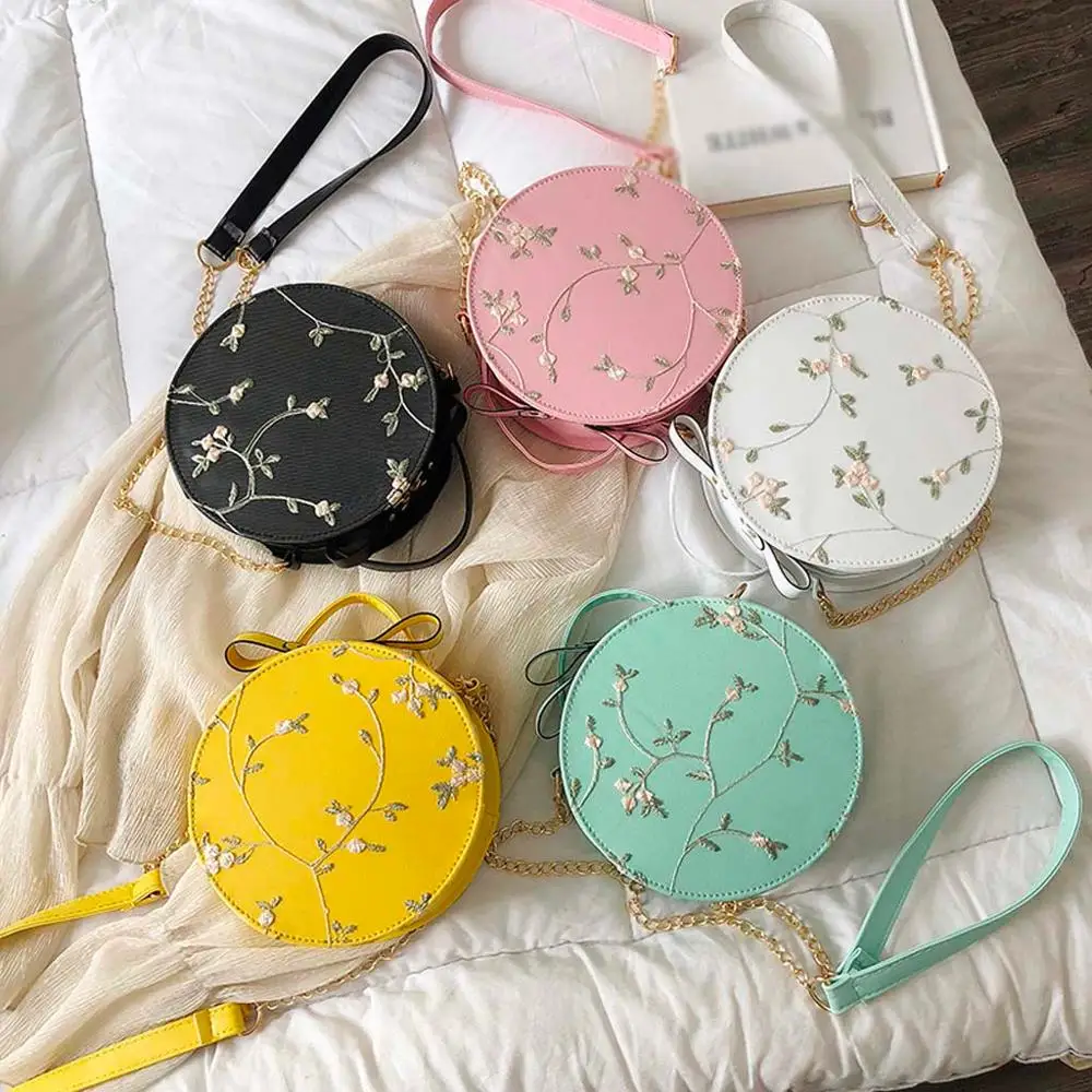 High Quality PU leather Bags Female flower Chain Shoulder Hot Sale Sweet Lace Round Handbags, As picture
High Quality PU leather Bags Female flower Chain Shoulder Hot Sale Sweet Lace Round Handbags, As picture