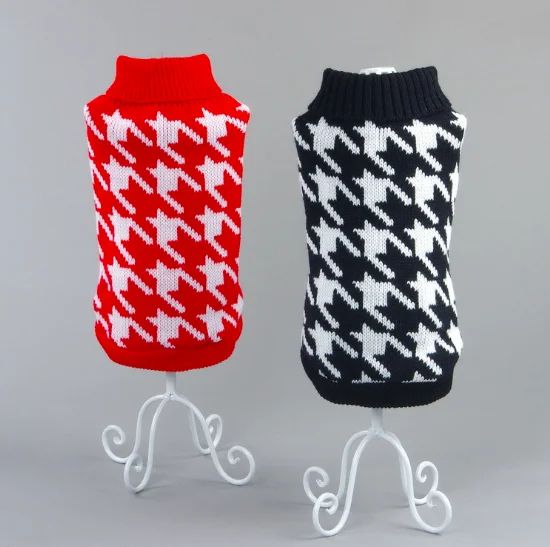 Pet Clothes High Collar Thousands of Birds Dog Sweater Two-color Knitted Plover Pet Clothes
Pet Clothes High Collar Thousands of Birds Dog Sweater Two-color Knitted Plover Pet Clothes