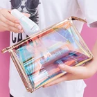 Custom Logo New Fashion Transparent Laser Cosmetic Pouch Luxury Custom Print Clear Holographic Makeup Bag