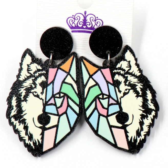 ERS547ER1258 Wolf Hunting Dangle Earrings Laser Cut Glitter Owl Printing Acrylic Earrings
ERS547ER1258 Wolf Hunting Dangle Earrings Laser Cut Glitter Owl Printing Acrylic Earrings