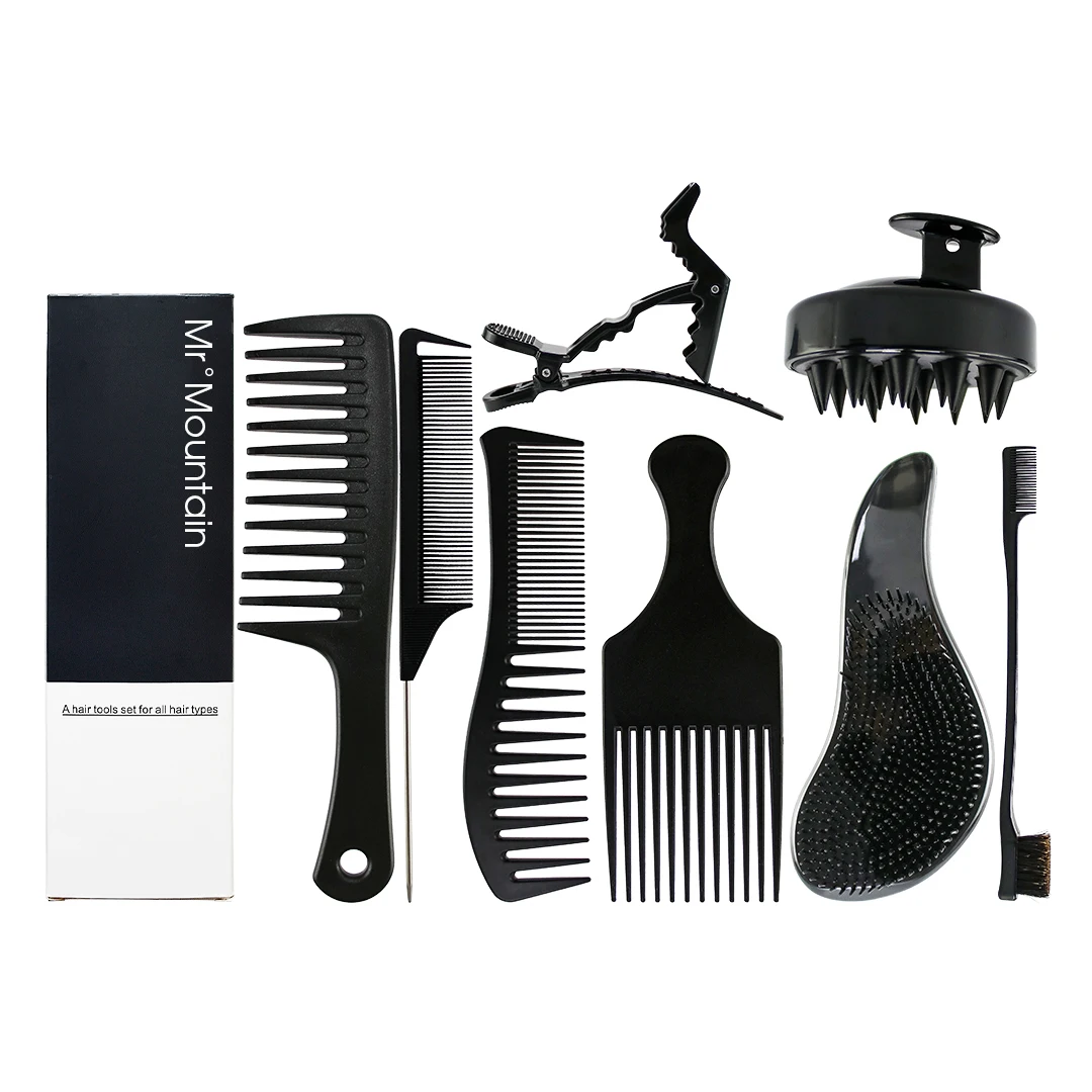 Wholesale Custom Logo Good Quality Detangle Wide Tooth Comb Massage Clips Afro Pick Edge Brush Set
Wholesale Custom Logo Good Quality Detangle Wide Tooth Comb Massage Clips Afro Pick Edge Brush Set