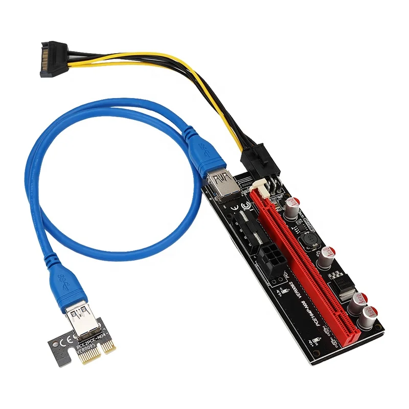A CASIS PCI-E 1X to 16X Riser Card Extension Cable and 6PIN SATA Power Cable with 0.6m USB 3.0 Extension Cable, Black
A CASIS PCI-E 1X to 16X Riser Card Extension Cable and 6PIN SATA Power Cable with 0.6m USB 3.0 Extension Cable, Black