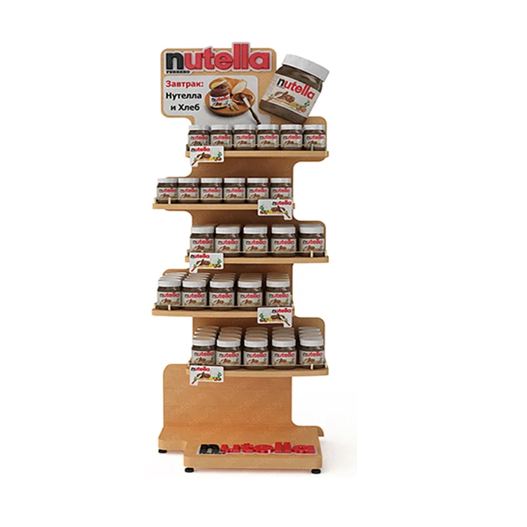 Custom wooden supermarket shelf display rack retail, used for floor display rack