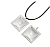 Silver Pendant Trays Square Bezel Crafts and Glass Dome Tiles for Crafting DIY Jewelry Making