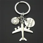 Fashion eco friendly metal plane shape no matter where keychain for men and women