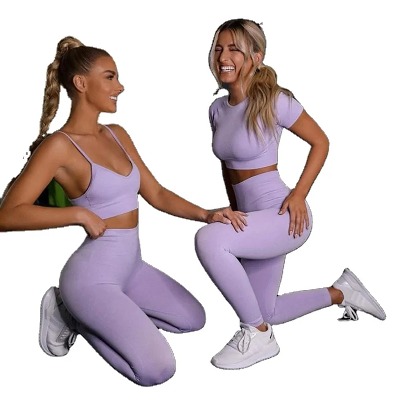 4PCS Seamles Sport Set Women Purple Two 2 Piece Crop Top T-shirt Bra Legging Sportsuit Workout Outfit Fitness Wear Yoga Gym Sets
4PCS Seamles Sport Set Women Purple Two 2 Piece Crop Top T-shirt Bra Legging Sportsuit Workout Outfit Fitness Wear Yoga Gym Sets