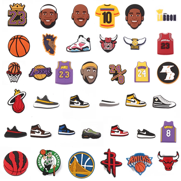 Wholesale Basketball Star Team Shoe Charm Raiders Shoe Decorations For Croc Charm Clog Pvc Shoe Charm Gift, Customized color
Wholesale Basketball Star Team Shoe Charm Raiders Shoe Decorations For Croc Charm Clog Pvc Shoe Charm Gift, Customized color