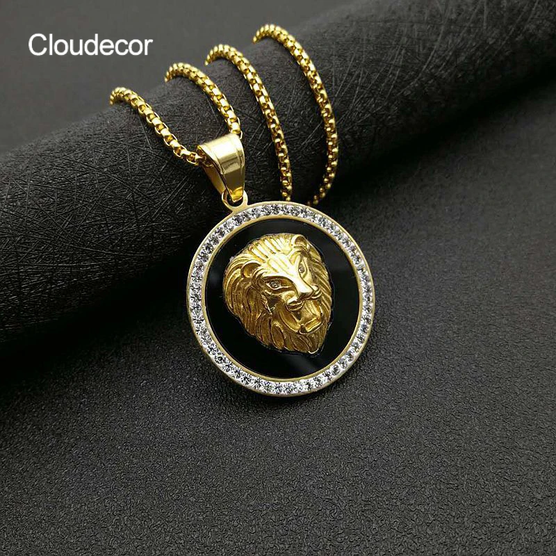 Diamond Hip Hop Necklace Lion Head Gold Plated Big Lion Necklace Stainless Steel Designer Jewelry Statement Necklaces, 18k gold plated
Diamond Hip Hop Necklace Lion Head Gold Plated Big Lion Necklace Stainless Steel Designer Jewelry Statement Necklaces, 18k gold plated
