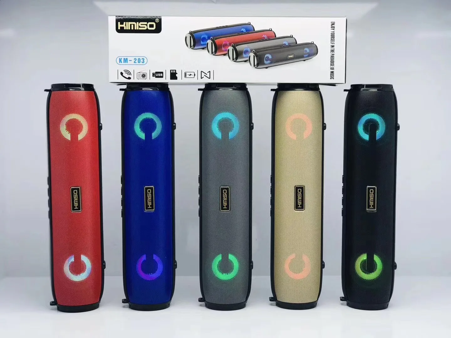 KIMISO KM-203 new arrivals portable wireless bluetooth speaker TWS with LED lights - ANKUX.COM