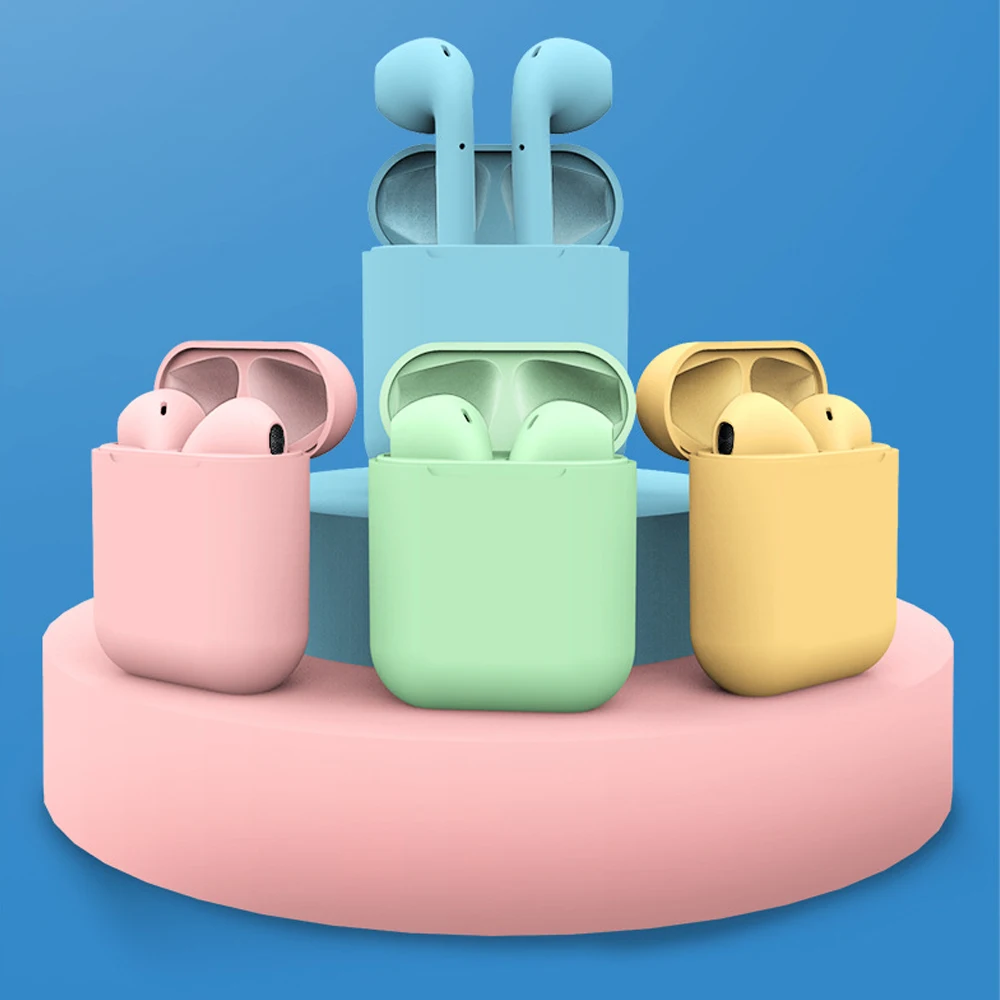Macaron blue green pink red yellow headphones true wireless blue tooth Mini Inpods 12 tws Touch Control 5.0 Earphone i12 Tws - ANKUX.COM