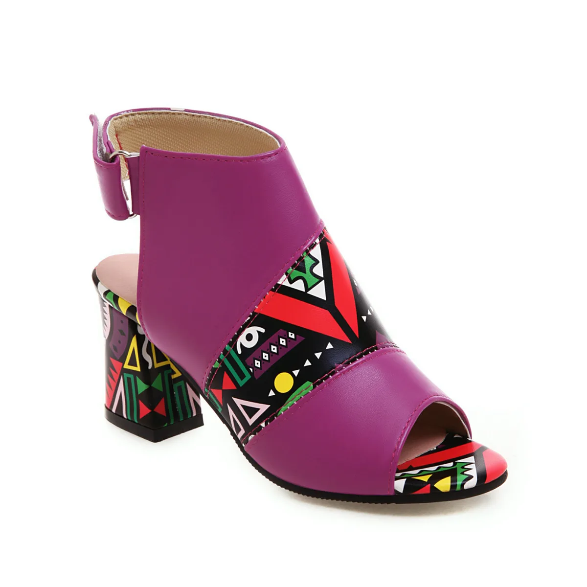 2021 women's shoes thick heel color low-top sandals women's large size printed color high-heeled sandals, White,black,orange
2021 women's shoes thick heel color low-top sandals women's large size printed color high-heeled sandals, White,black,orange