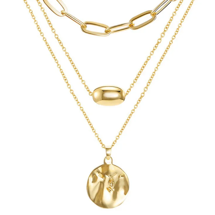 New Gold Brass Layered Necklace Chunky Thick Toggle Link Chain Necklace Coin Charm Jewelry For Women
New Gold Brass Layered Necklace Chunky Thick Toggle Link Chain Necklace Coin Charm Jewelry For Women