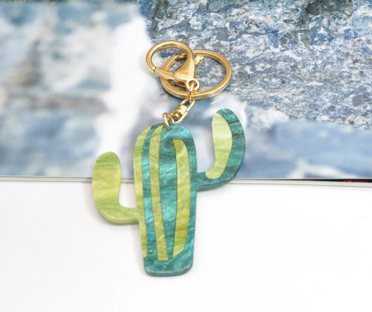 Fashion Resin Tree style key chain for women colorful acrylic keychain custom