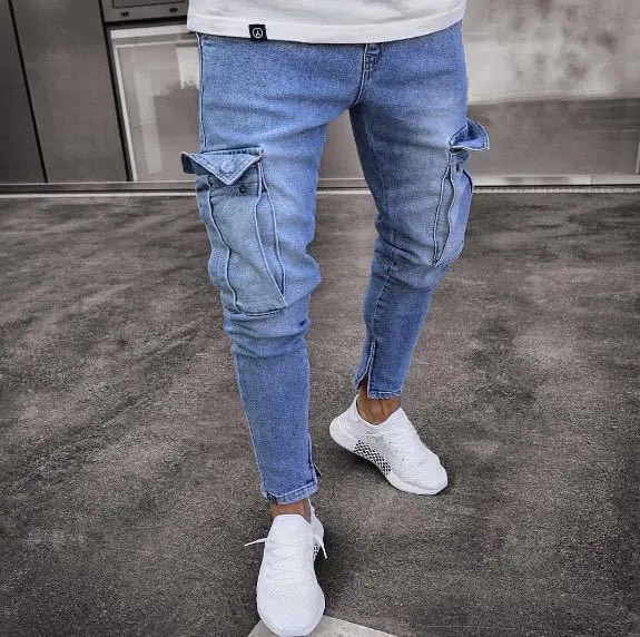 Best selling Casual Men cargo pocket skinny pants fashion workout men plus size jeans, Shown
Best selling Casual Men cargo pocket skinny pants fashion workout men plus size jeans, Shown