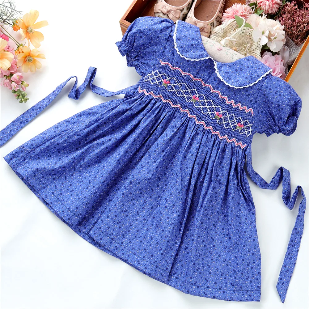 c21653 summer flower floral baby girls dresses handmade smocked dress embroidery vintage wholesale children clothes
c21653 summer flower floral baby girls dresses handmade smocked dress embroidery vintage wholesale children clothes