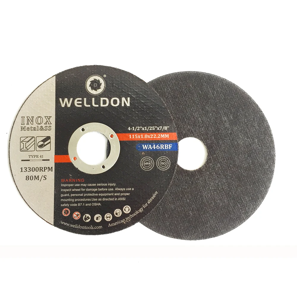 China abrasive stainless steel cutting disc flat thin cut off wheel high quality price for metal inox, Black
China abrasive stainless steel cutting disc flat thin cut off wheel high quality price for metal inox, Black