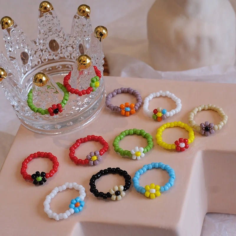 2021 Flower Bohemia Rings Summer Colorful Beads Flower Ring for Women Kids Beach Jewelry Gifts Fashion Adjustable Rings
2021 Flower Bohemia Rings Summer Colorful Beads Flower Ring for Women Kids Beach Jewelry Gifts Fashion Adjustable Rings