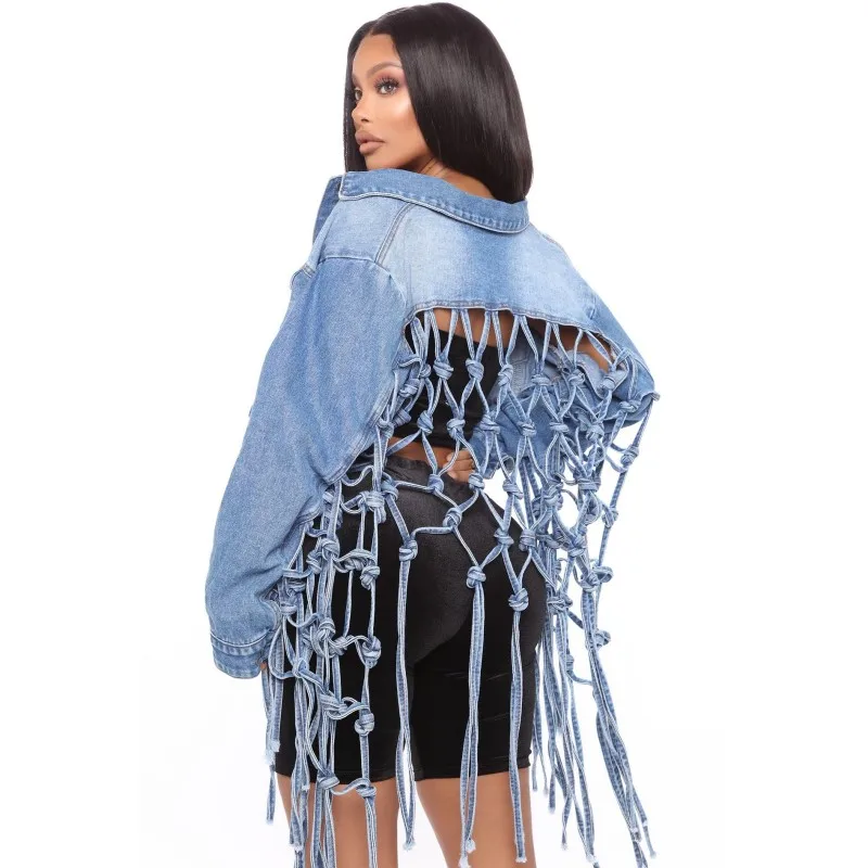 Women's Plus Size Jackets For Women Back Grid Tassel Single Breasted Short Denim Jacket Female Coats Clothing C13865
Women's Plus Size Jackets For Women Back Grid Tassel Single Breasted Short Denim Jacket Female Coats Clothing C13865