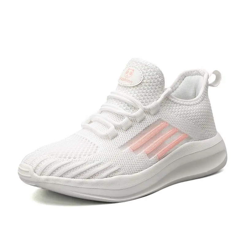 Factory new design women fly-knitted running sneaker casual sport shoes, White,pink,black
Factory new design women fly-knitted running sneaker casual sport shoes, White,pink,black