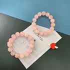 natural crystal rose quartz bracelet pink healing jewelry gemstone crystal cherry bead crafts for woman gifts