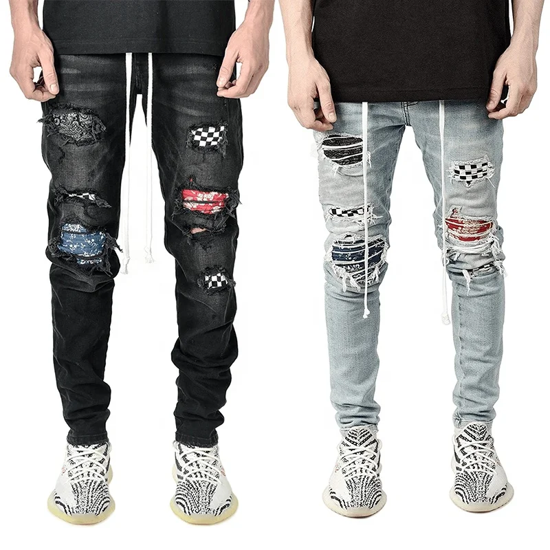 Street wear fashionable plaid ripped washed distressed denim jeans with pocket men's trousers & pants
Street wear fashionable plaid ripped washed distressed denim jeans with pocket men's trousers & pants