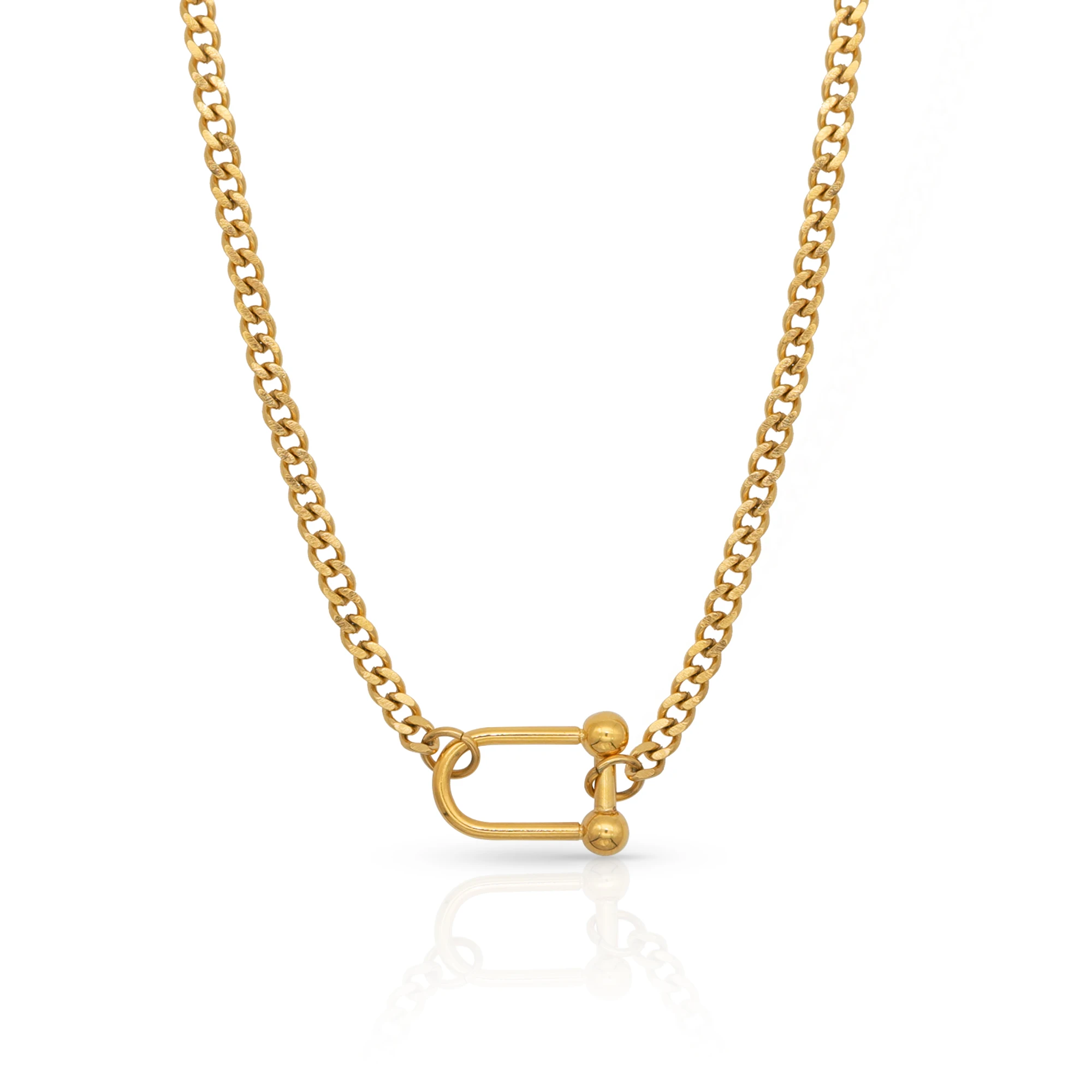 Chris April in stock pvd gold plated 316L stainless steel Minimalist beads U shape Side pendant necklaces
Chris April in stock pvd gold plated 316L stainless steel Minimalist beads U shape Side pendant necklaces