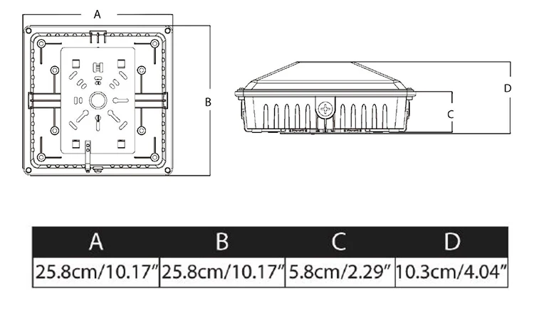 Manufacturing IP65 waterproof led canopy garage 60w sensor ceiling led canopy light - ANKUX.COM