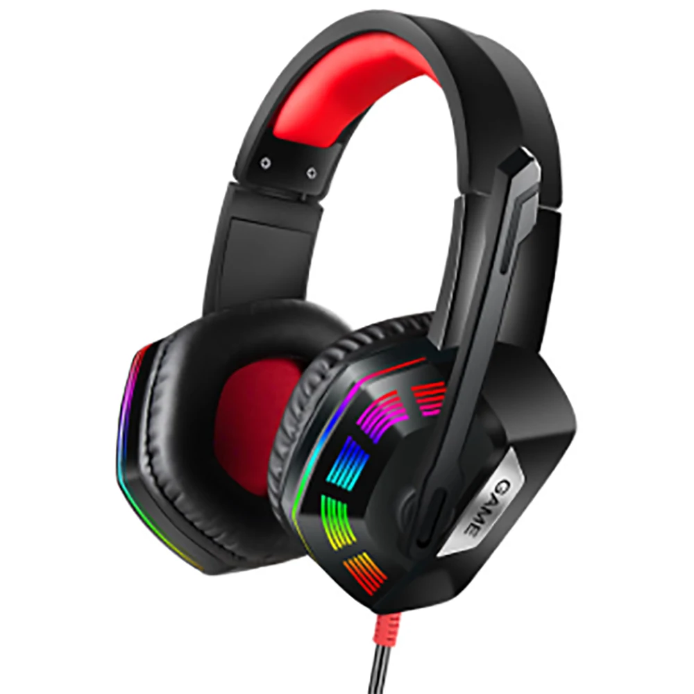Gaming headphone Colorful RGB Lighting Wired game headset for PC Game, Black/red/white
Gaming headphone Colorful RGB Lighting Wired game headset for PC Game, Black/red/white