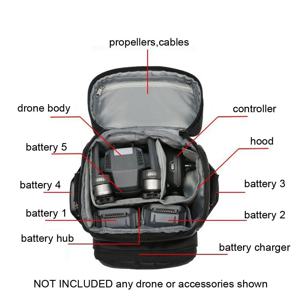 Mavic 2 Combo Portable Case Storage Bag for DJI AIR 2 / Mavic 2 Pro/Zoom/Air Drone Dody Controller & Battery & Accessories
Mavic 2 Combo Portable Case Storage Bag for DJI AIR 2 / Mavic 2 Pro/Zoom/Air Drone Dody Controller & Battery & Accessories