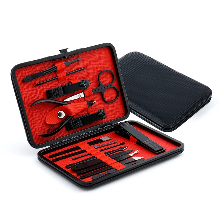 Stainless Steel Disposable Custom Beauty Professional Cutter Tool Nail Care Kit Box De Pedicure Manicure Set, Black and red
Stainless Steel Disposable Custom Beauty Professional Cutter Tool Nail Care Kit Box De Pedicure Manicure Set, Black and red