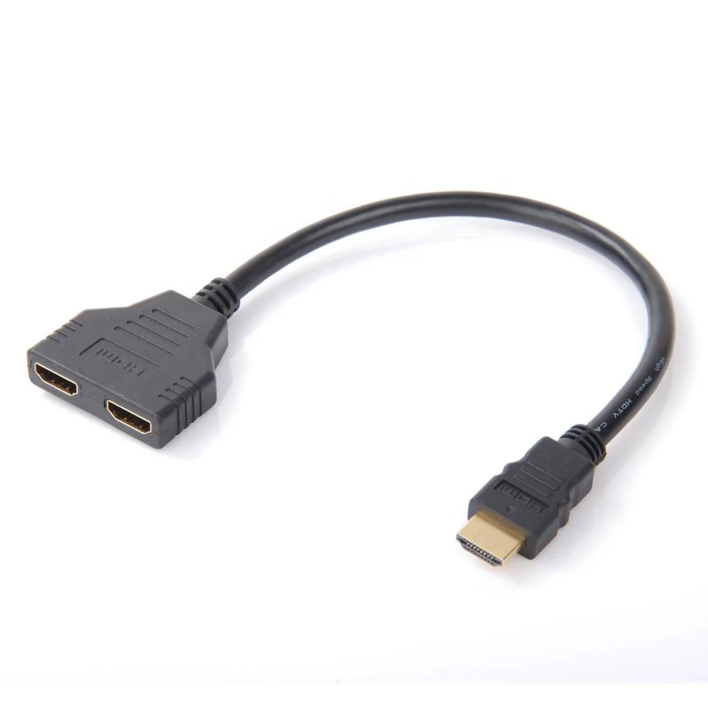 New Arrival Cable HDMI Splitter Cable 1 Male To x Dual HDMI 2 Female Splitter Adapter support HD LED LCD TV 30cm, Black
New Arrival Cable HDMI Splitter Cable 1 Male To x Dual HDMI 2 Female Splitter Adapter support HD LED LCD TV 30cm, Black